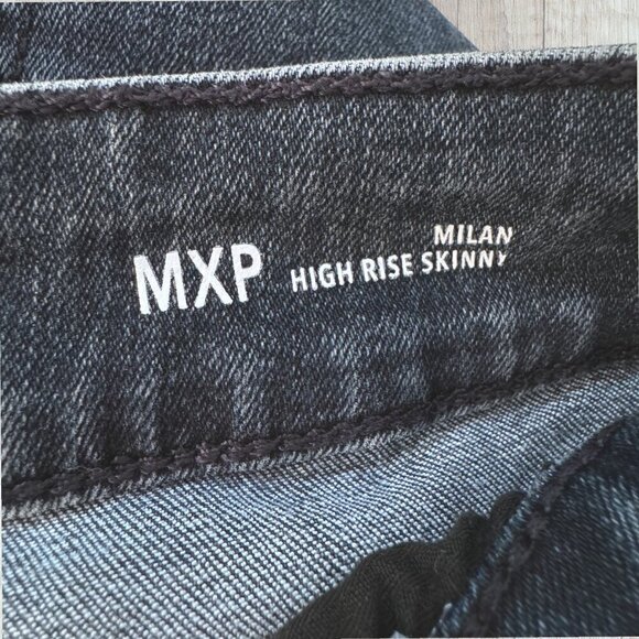 WARP + WEFT Milan MXP High Rise Skinny Stretch Brush Denim Jeans Women's 2 / 26 - Picture 4 of 9